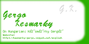 gergo kesmarky business card